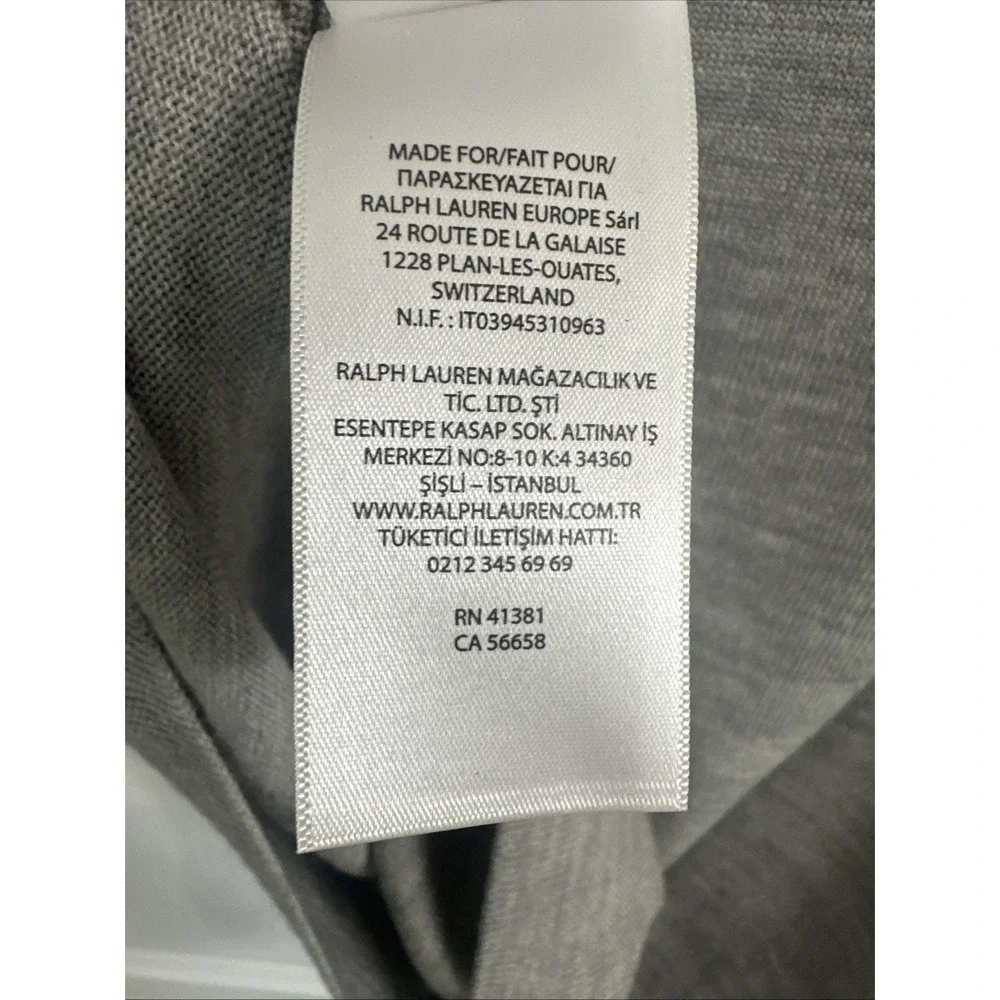 Polo‎ Golf Ralph Lauren Men Size Large Merino Wool Mockneck Sweater Gray *READ*